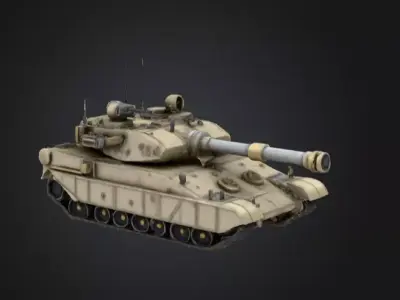 Steampunk M1 Abrams Tank Low-poly 3D model