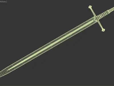 Two-handed sword 3D model