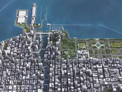 Chicago Low-poly 3D model