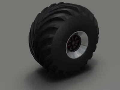 Monster Truck Wheel Free low-poly 3D model