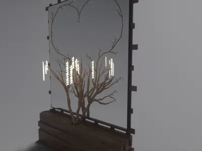 Decorative Mirror - Hall - Tree Heart Free 3D model