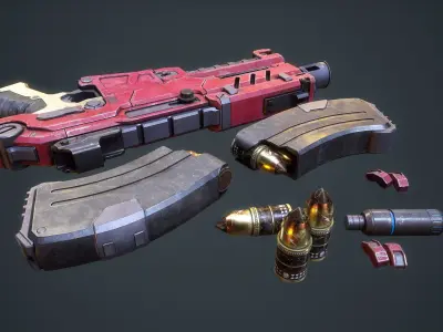 Bolter - Warhammer 40k - game ready - LP Free low-poly 3D model