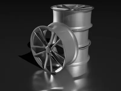 Realistic Car Wheel Rim Model High Quality Game-Ready Free low-poly 3D model