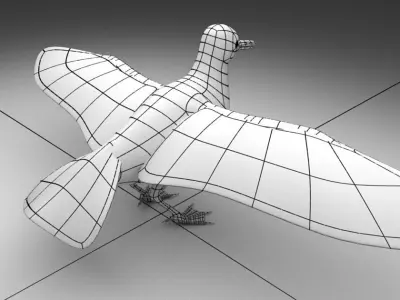 Black-tailed Gull Low-poly 3D model