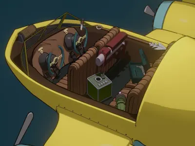 Stylized Aircraft - Airship 3D model