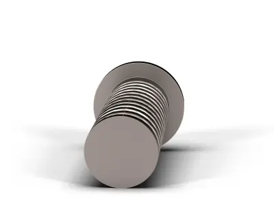 Screw stainless steel Low-poly 3D model