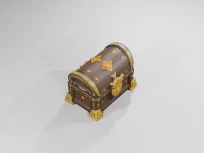 Treasure Chest 3D Model Free low-poly 3D model