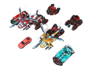 Future weapons collection Low-poly 3D model