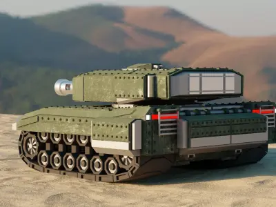 Futuristic Low Poly Tank Low-poly 3D model
