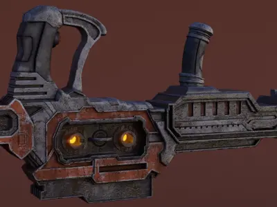 Sci-fi Heavy Blaster Low-poly 3D model