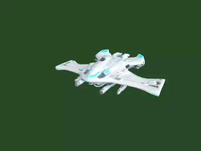 Aurora VX7 Stellar Fighter Sci Fi Aircraft 3D Model Low-poly 3D model