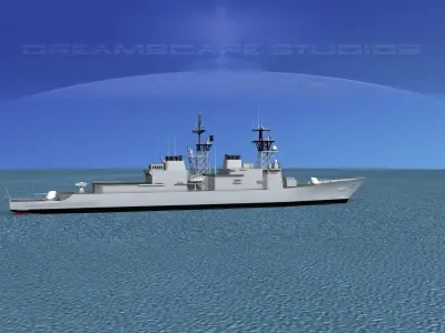 Spruance Class DD985 USS Cushing 3D model