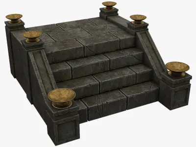 Castle Stairs Low-poly 3D model