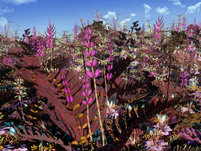 Glowing alien herbs 10 Low-poly 3D model