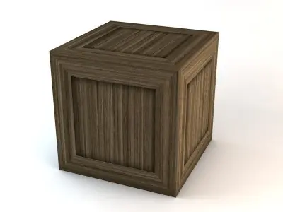 3 Wooden Crates Low-poly 3D model