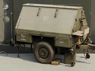 Photogrammetry Model of Military Comms Vehicle Low-poly 3D model