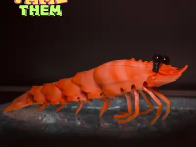 SHRIMP  TOY  TURTLE  PRINT IN PLACE  ANIMAL  FLEXY CUTE  3D model