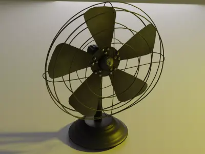 Antique retro-industrial fan sculpture 3D model