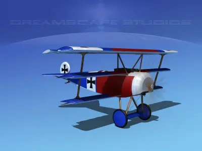 Fokker DR-1 Triplane V06 3D model