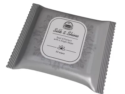 Kitchen and bathroom cleaners Silk  Shine Furniture Wipes Free low-poly 3D model