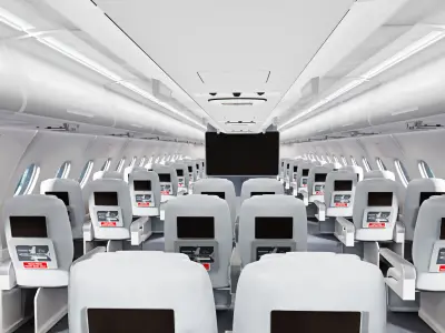 Aircraft interior 3D model -Welcome part of aircraft Low-poly 3D model