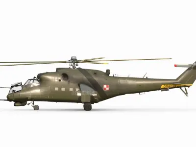 Mil MI-24D Hind Polish Air Force CGI Ready Low-poly 3D model
