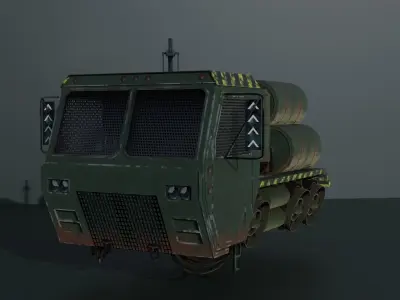 Diesel Punk Truck Design - Retro-futuristic 3D Model 3D model