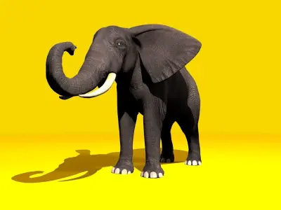 Elephant Rigged and GIFT Low-poly 3D model