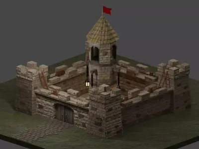 Medieval Castle Low-poly 3D model