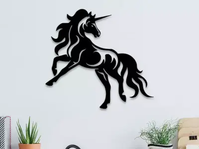Unicorn horse wall decoration 3D model