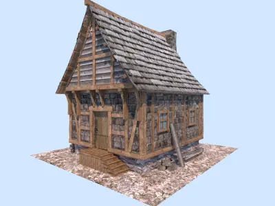 medieval town house 3D model