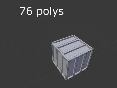 low poly metal crate Low-poly 3D model