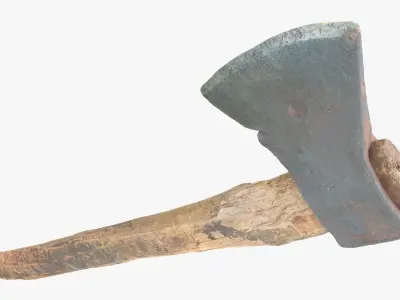 Axe Worn Low-poly 3D model