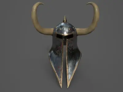 Helmet with horns Low-poly 3D model
