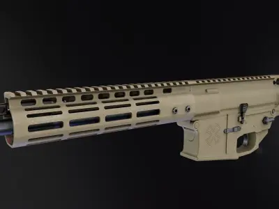 Noveske receiver with handguards Low-poly 3D model