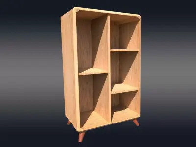 Low Poly Wooden Cabinet  Free low-poly 3D model