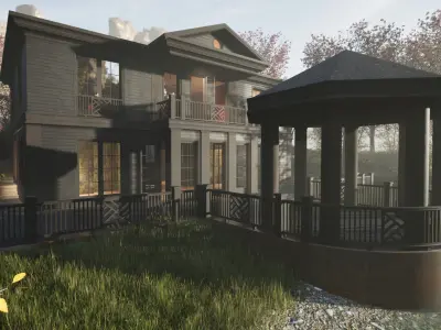 Manoir du 19eme siecles Low-poly 3D model