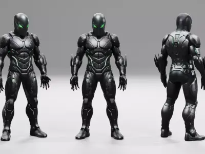 Cyberpunk Stealth Ninja - PBR Low-poly 3D model