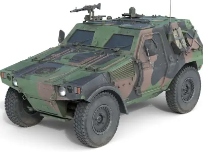 5 Military Vehicles Collection v14 Low-poly 3D model