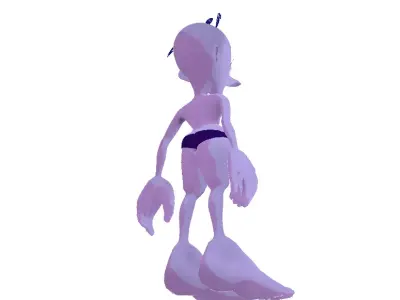 Zorgon - Blue Cave Monster with Big Eyes Low-poly 3D model