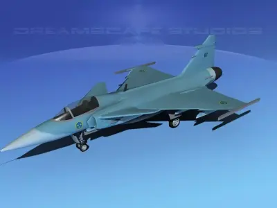 SAAB S39 Gripen Fighter V03 3D model