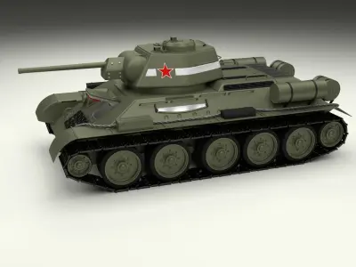 T34-76 Tiger Tank Early Pack with Interior and Engine Bay 3D model