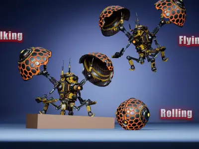 Sci-fi Drone 02 Low-poly 3D model