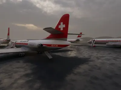 SWISSAIR CARAVELLE 1A CORONADO CV 990 DC-8 62 DC-8 53 3D model