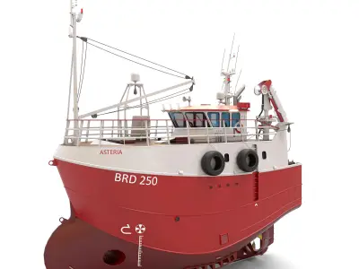 Fishing Trawler RED 3D model