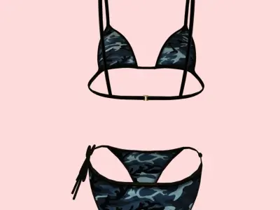 Sexy Army Bikini P03 Low-poly 3D model