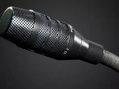 Classic Desktop gooseneck Microphone Low-poly 3D model