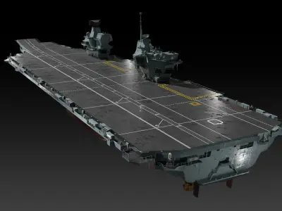HMS Queen Elizabeth Aircraft carrier game ready model Low-poly 3D model