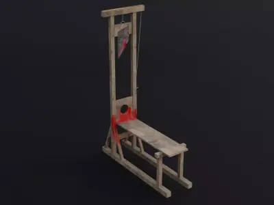 Medieval Props  Guillotine Game Ready Low Poly 3D Model Low-poly 3D model