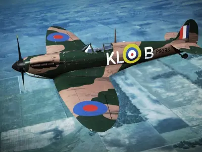 SPITFIRE MK IA 54th Squadron Low-poly 3D model
